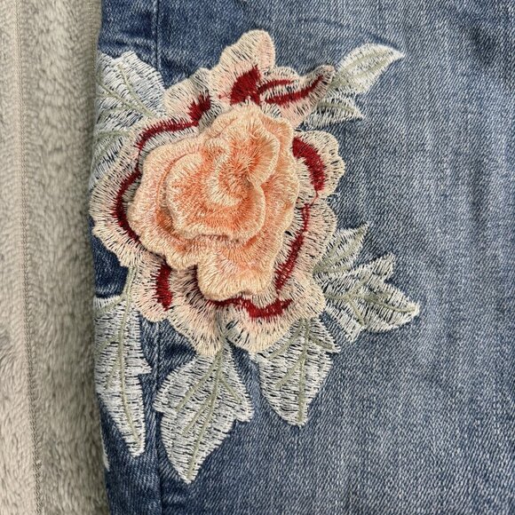 Zara Woman Jeans Womens 4 Skinny Ankle Boho Floral Embroidered Stretch 26x26 - Picture 10 of 12